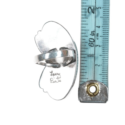 sz7.75 Larry Pinto Navajo Sterling Mediterranean coral ring - Estate Fresh Austin