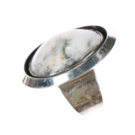 sz7.75 Toledo Navajo sterling white buffalo ring - Estate Fresh Austin