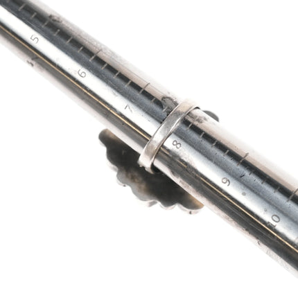 sz7.75 Vintage Pilot Mountain Turquoise Cluster Navajo silver ring - Estate Fresh Austin