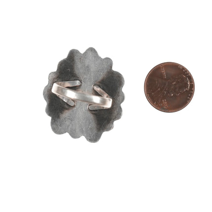 sz7.75 Vintage Pilot Mountain Turquoise Cluster Navajo silver ring - Estate Fresh Austin