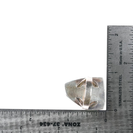 sz8 Benny Armijo Navajo Modernist silver Sugilite, Coral, turquoise ring - Estate Fresh Austin