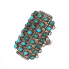 sz8 40's-50's Zuni snake eye turquoise silver ring - Estate Fresh Austin