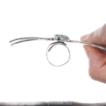 Sz8-Adjustable Vintatage Francis Navajo silver and turquoise dragonfly ring - Estate Fresh Austin