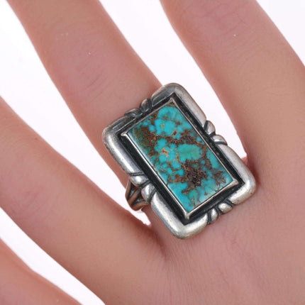 sz8 c1950's Navajo silver and turquoise ring - Estate Fresh Austin