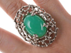 sz8 Large Vintage Sterling Chrome Chalcedony ring - Estate Fresh Austin