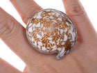 sz8+ Retro Adjustable 950 silver shell ring - Estate Fresh Austin