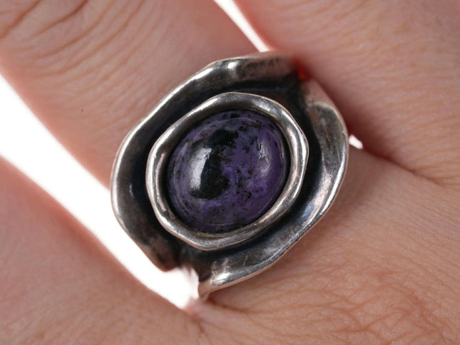 sz8 Retro Modernist Sterling Israel Ring - Estate Fresh Austin