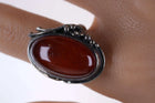 Sz8 Vintage Amber and Sterling ring - Estate Fresh Austin
