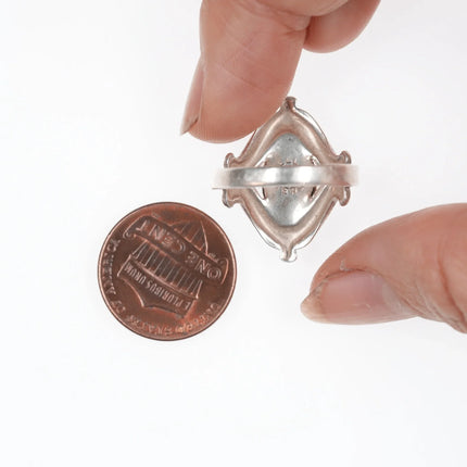 sz8 Vintage Bell trading post cast silver and turquoise ring - Estate Fresh Austin