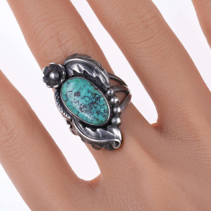 sz8 Vintage Katherine Chiquito Navajo Sterling and turquoise ring - Estate Fresh Austin