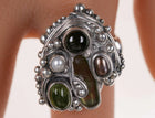 sz8 Vintage Machine Age Sterling multistone ring - Estate Fresh Austin