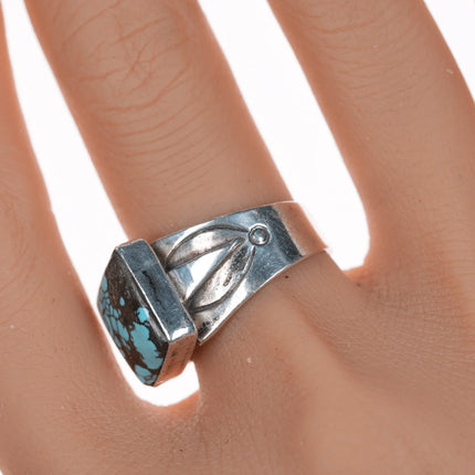 sz8 Vintage MH Native American silver and turquoise ring - Estate Fresh Austin
