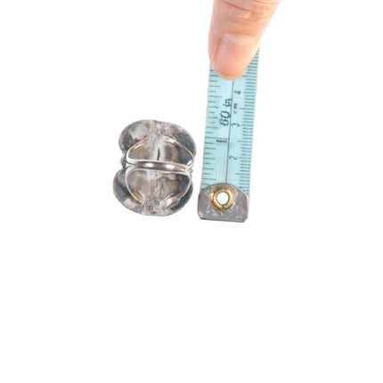 sz8 Vintage Native American silver and turquoise ring with 4 leaves - Estate Fresh Austin