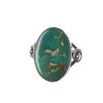 sz8 Vintage Native American silver Kings Manassa turquoise ring - Estate Fresh Austin