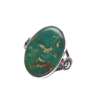 sz8 Vintage Native American silver Kings Manassa turquoise ring - Estate Fresh Austin
