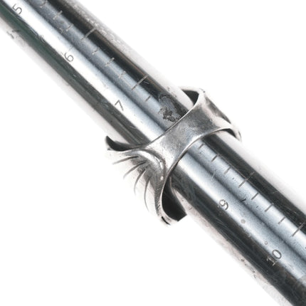 sz8 Vintage Native American silver ring with large turquoise - Estate Fresh Austin