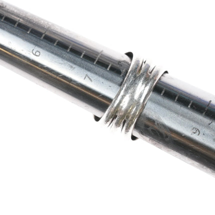 sz8 vintage Native American Sterling cobblestone inlay ring - Estate Fresh Austin