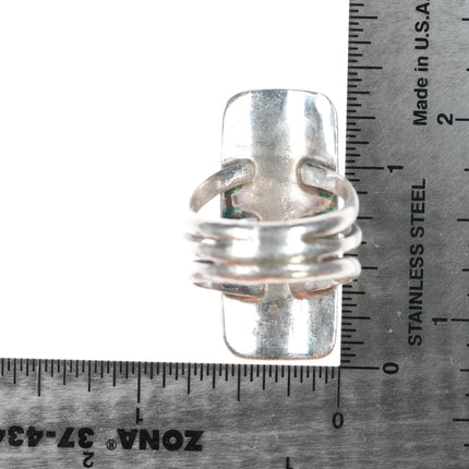 sz8 vintage Native American Sterling cobblestone inlay ring - Estate Fresh Austin