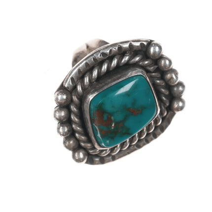 Sz8 Vintage Native American sterling ring with nice turquoise - Estate Fresh Austin
