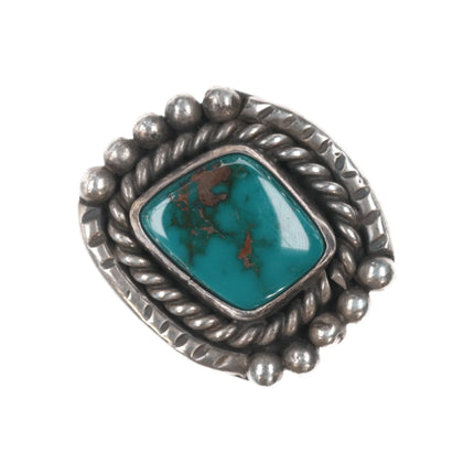 Sz8 Vintage Native American sterling ring with nice turquoise - Estate Fresh Austin