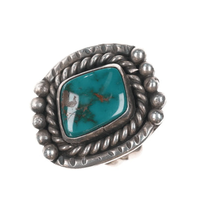 Sz8 Vintage Native American sterling ring with nice turquoise - Estate Fresh Austin