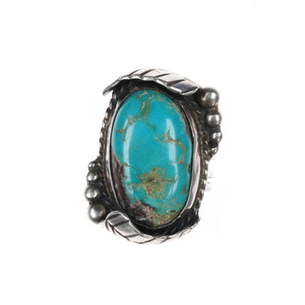 sz8 vintage Native American Sterling turquoise feathers ring - Estate Fresh Austin