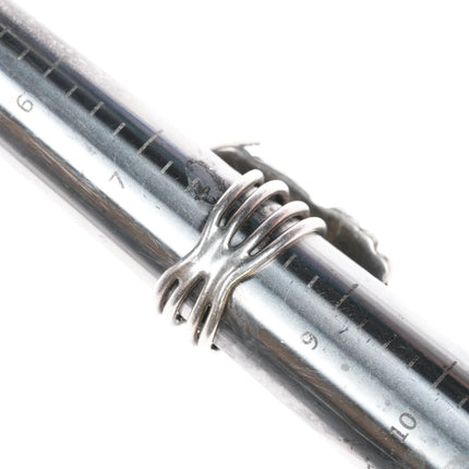 sz8 vintage Native American Sterling turquoise feathers ring - Estate Fresh Austin