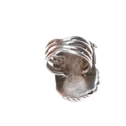 sz8 vintage Native American Sterling turquoise feathers ring - Estate Fresh Austin