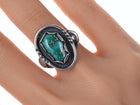 sz8 Vintage Navajo Silver and turquoise ring i - Estate Fresh Austin