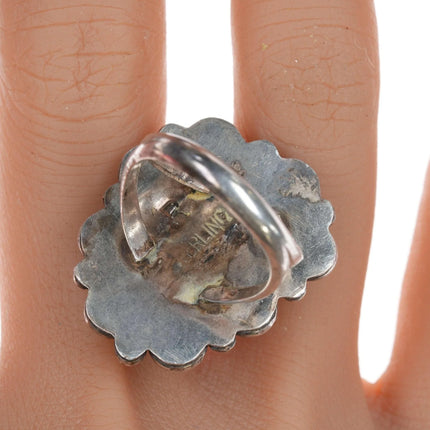 sz8 Vintage Navajo silver and turquoise ring - Estate Fresh Austin