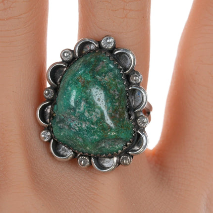 sz8 Vintage Navajo silver and turquoise ring - Estate Fresh Austin