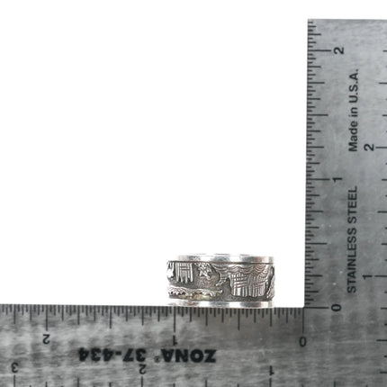 sz8 Vintage Navajo sterling storyteller ring - Estate Fresh Austin