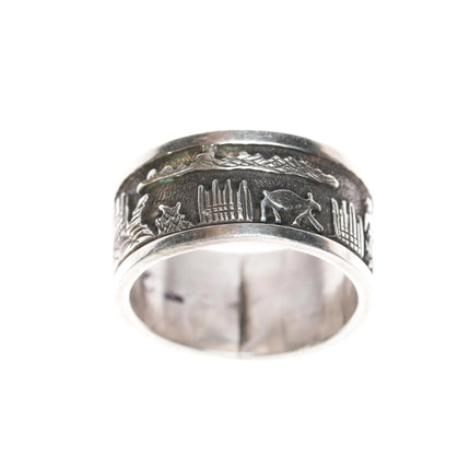 sz8 Vintage Navajo sterling storyteller ring - Estate Fresh Austin