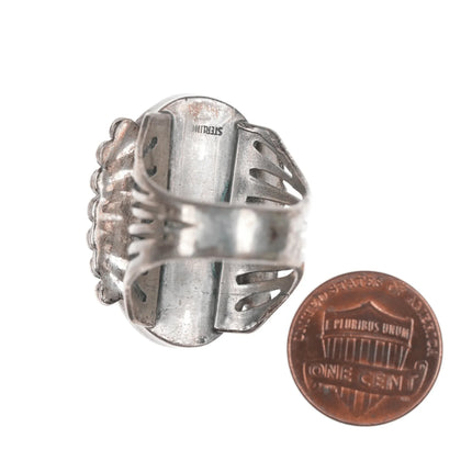 sz8 Vintage southwestern sterling mabe pearl ring - Estate Fresh Austin