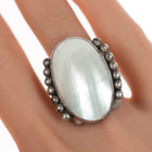 sz8 Vintage southwestern sterling mabe pearl ring - Estate Fresh Austin