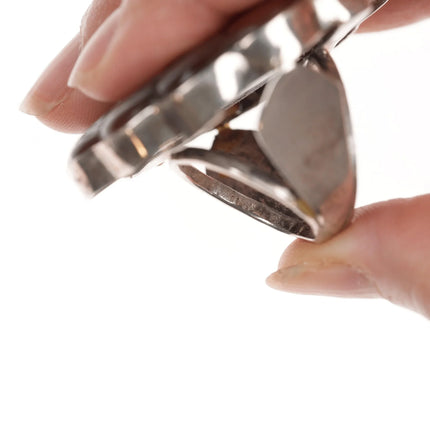 sz8 Vintage Sterling carved Carnelian agate ring - Estate Fresh Austin