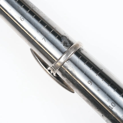 sz8 vintage Zuni silver turquoise channel inlay pointy ring - Estate Fresh Austin