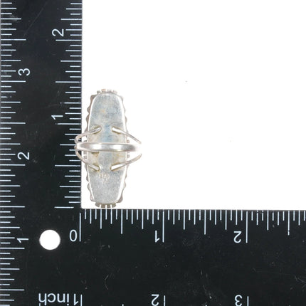 sz8.25 Running Bear Shop sterling ring with green turquoise - Estate Fresh Austin