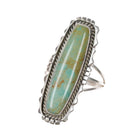 sz8.25 Running Bear Shop sterling ring with green turquoise - Estate Fresh Austin