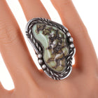 sz8.25 Vintage Navajo Sterling and turquoise ring - Estate Fresh Austin