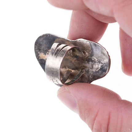 sz8.25 Vintage Navajo Sterling and turquoise ring - Estate Fresh Austin