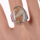 sz8.25 Vintage Southwestern sterling and jasper ring - Estate Fresh Austin