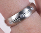sz8.5 Benchmark 1/3cttw diamond 14k white gold mens wedding band ring - Estate Fresh Austin