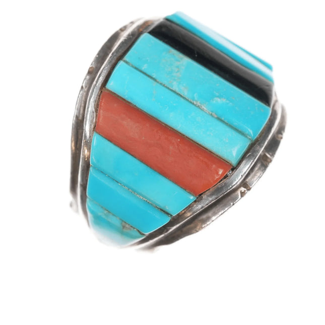 sz8.5 Benny Armijo (1937-2022) Navajo silver modernist corn row ring - Estate Fresh Austin