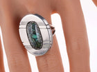 sz8.5 Leonard and Marian Nez Navajo Sterling and high grade turquoise ring - Estate Fresh Austin