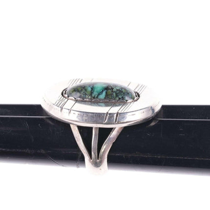 sz8.5 Leonard and Marian Nez Navajo Sterling and high grade turquoise ring - Estate Fresh Austin