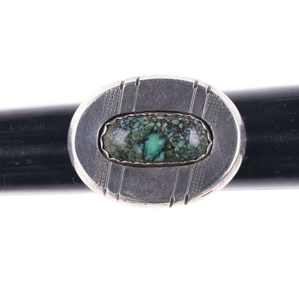 sz8.5 Leonard and Marian Nez Navajo Sterling and high grade turquoise ring - Estate Fresh Austin