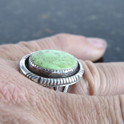 sz8.5 Navajo Sterling Turquoise Ring Johnson - Estate Fresh Austin