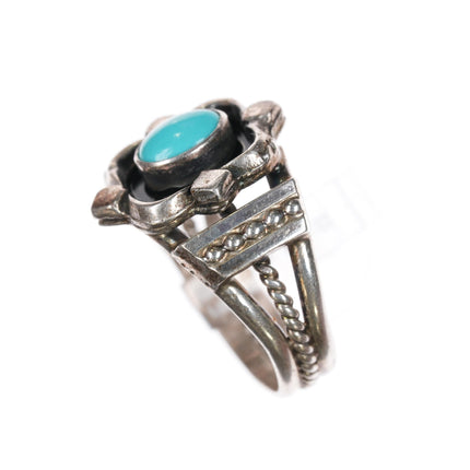 sz8.5 Running Bear Shop sterling ring with Sleeping Beauty turquoise - Estate Fresh Austin