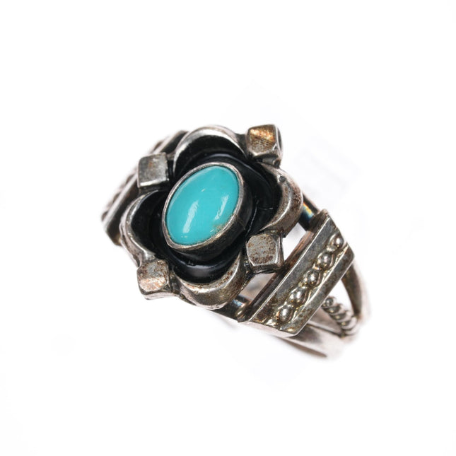 sz8.5 Running Bear Shop sterling ring with Sleeping Beauty turquoise - Estate Fresh Austin